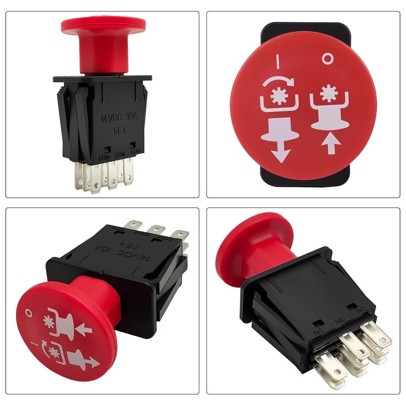 FBLOWMOD 4174684 Mower Clutch PTO Switch, 8 Terminals 10 AMP, Fit for Dixie Chopper Lawn Mower & Compatible for Classic RZT Pro Series SZT Pro Series Zee 2 RZT Mower Delta Series, Replace 500016, 430-528 - Image 5